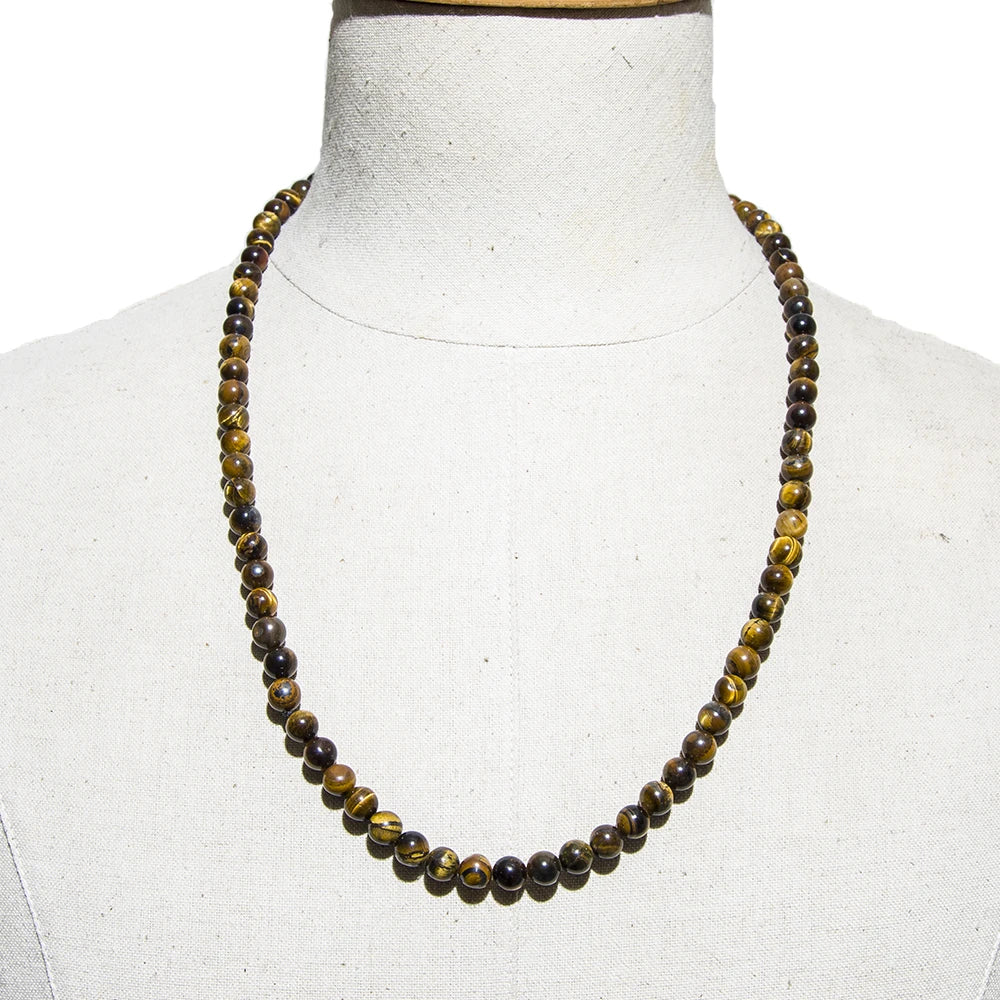 Collier long et bracelet en Œil de Tigre