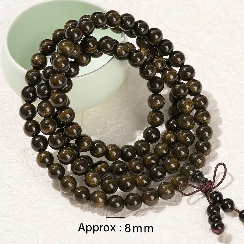 Collier de Méditation – Bois doré