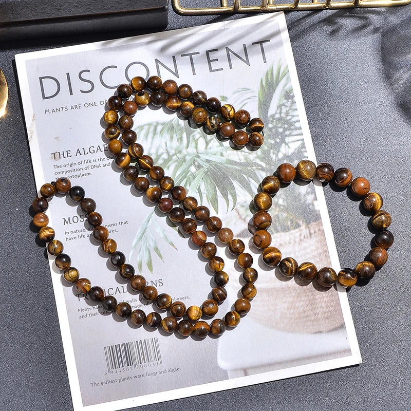 Collier long et bracelet en Œil de Tigre