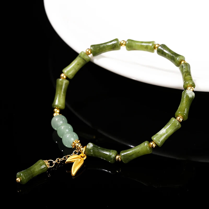 Bracelet en jade style bambou