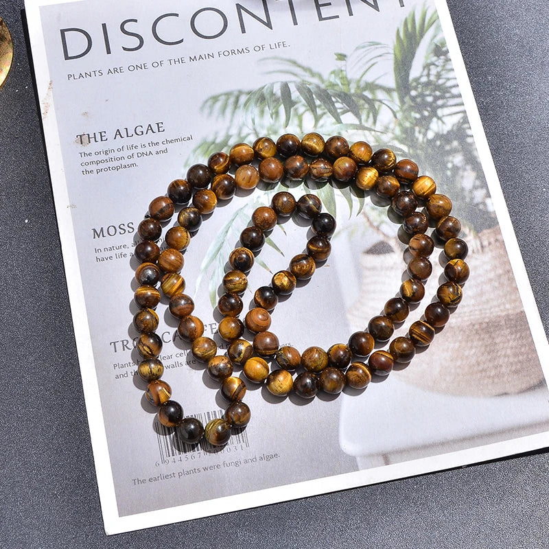 Collier long et bracelet en Œil de Tigre