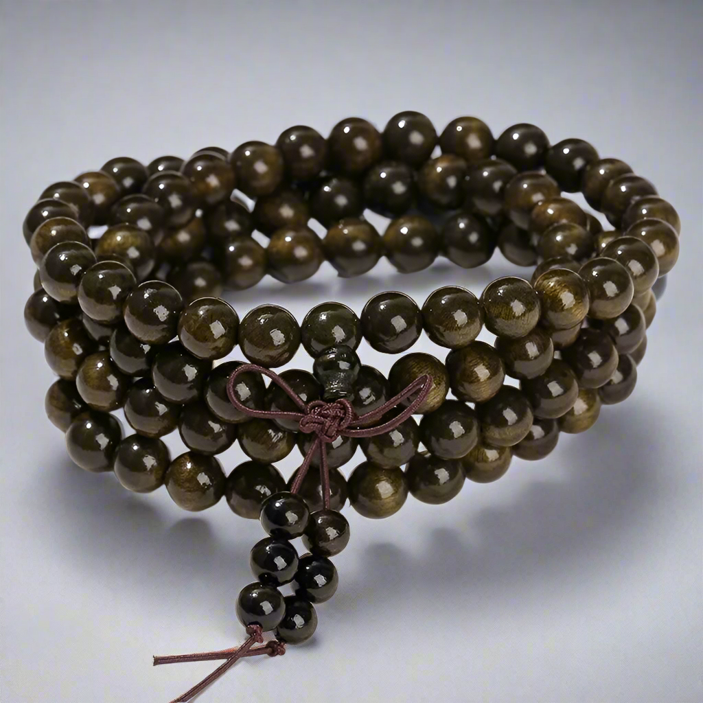 Collier de Méditation – Bois doré