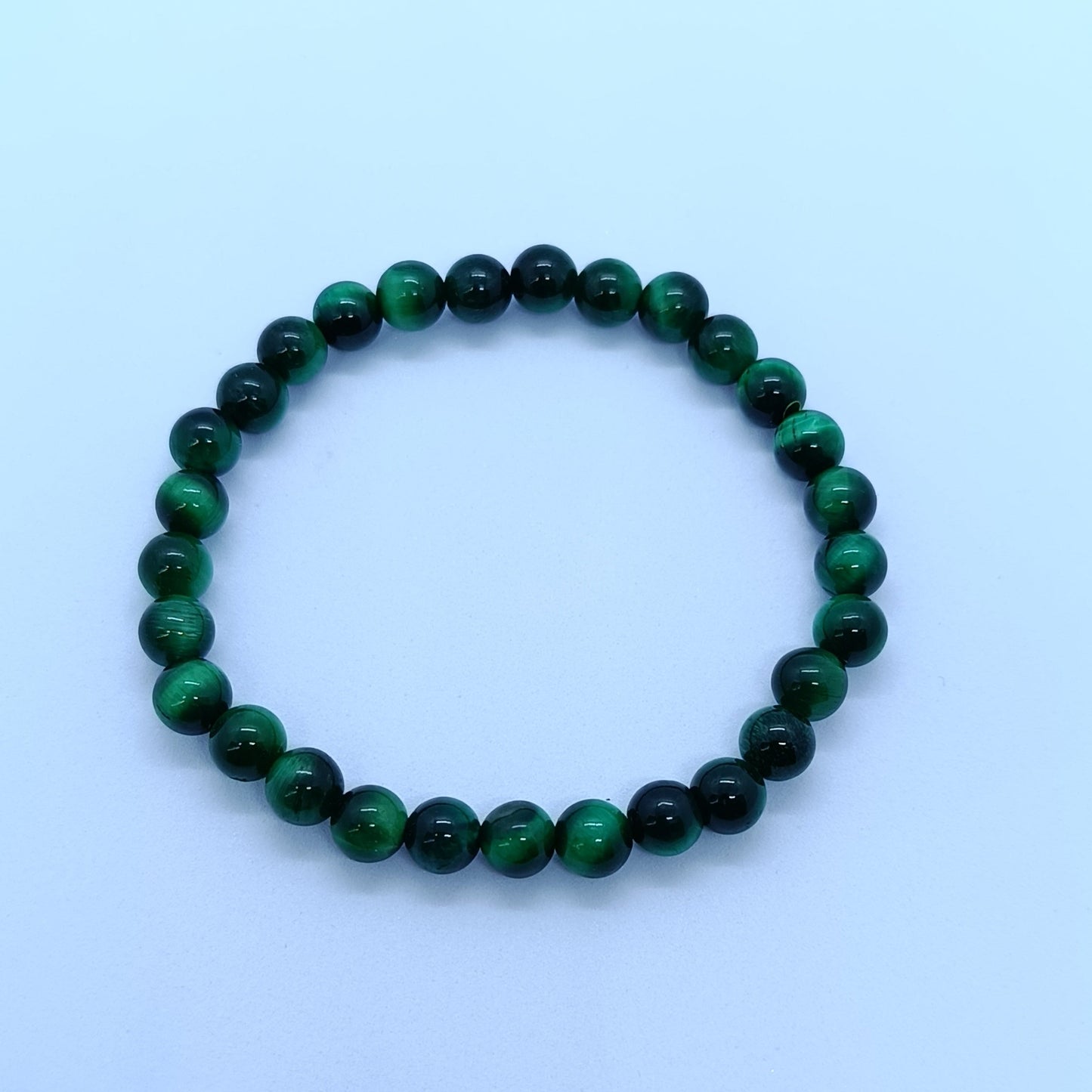 Bracelets en œil de tigre vert