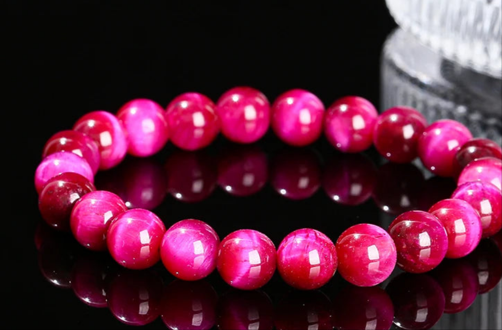 Bracelet  Œil de Tigre fushia