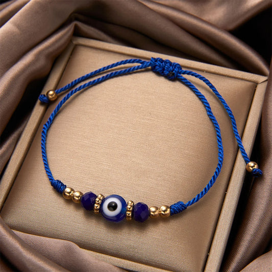 Bracelet Porte-Bonheur en Corde – Œil & Charms Colorés