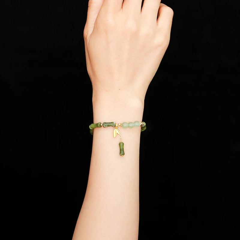Bracelet en jade style bambou