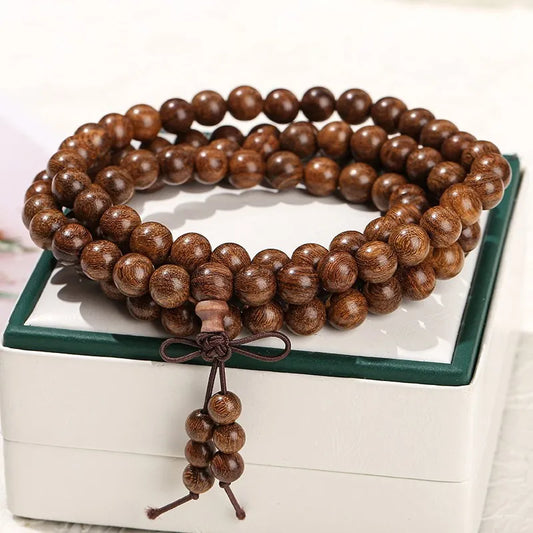 Collier de Méditation – Bois foncé