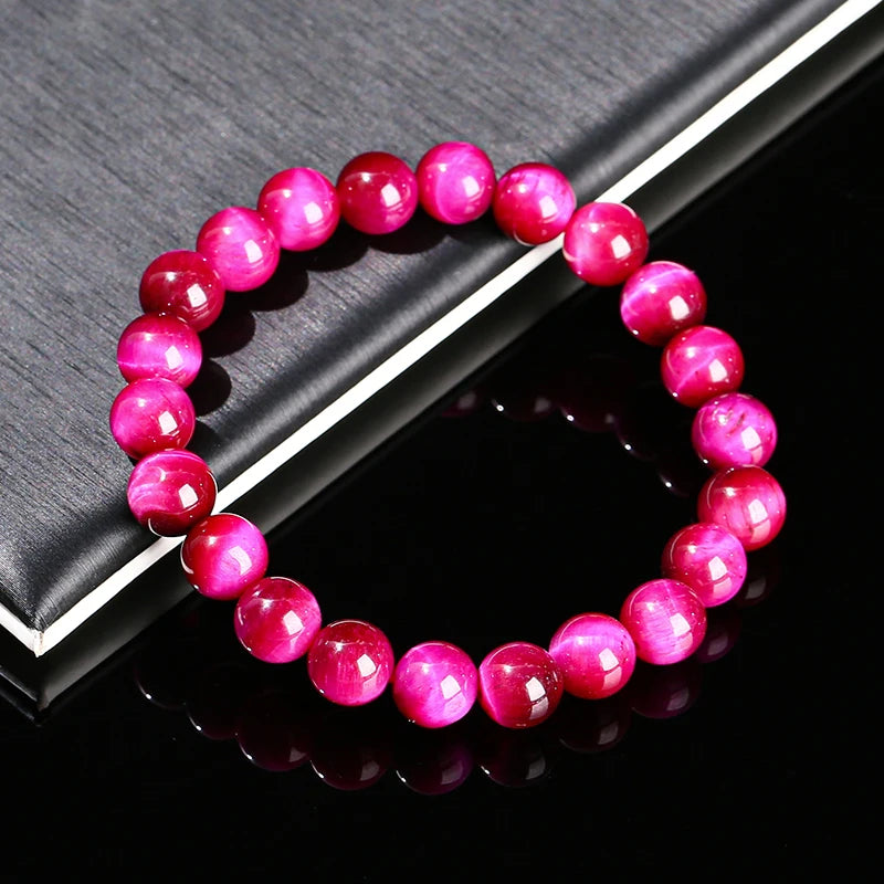 Bracelet  Œil de Tigre fushia