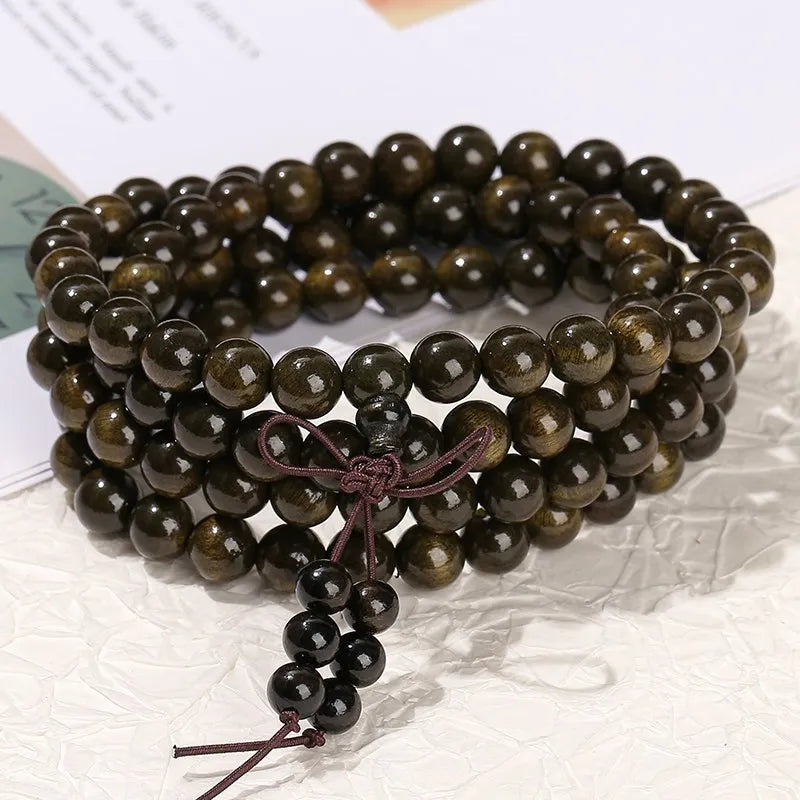 Collier de Méditation – Bois doré