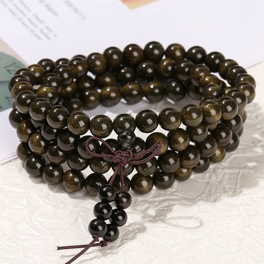 Collier de Méditation – Bois doré