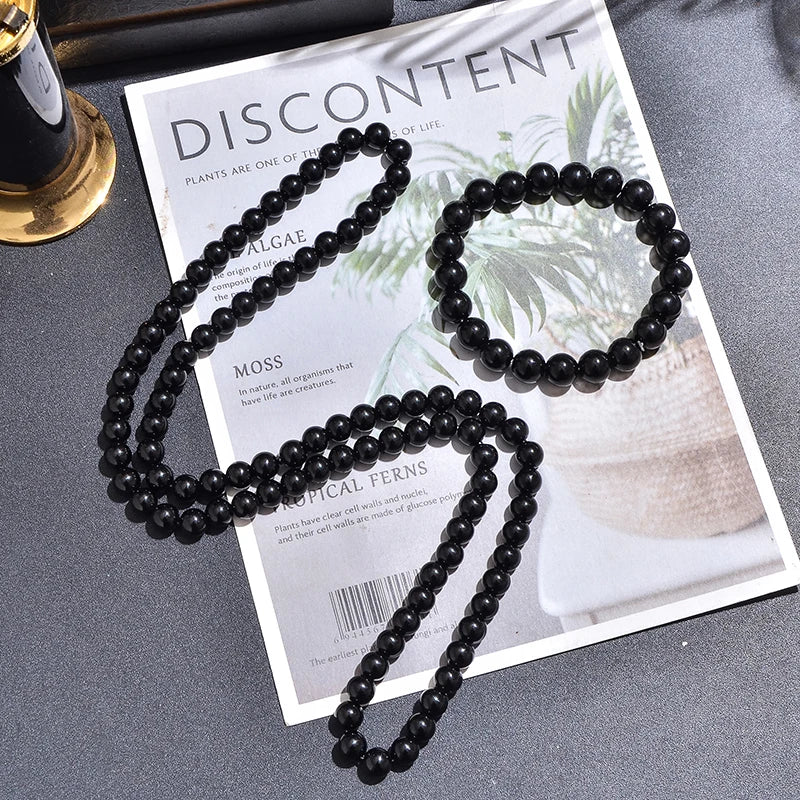 Collier long et bracelet en Onyx