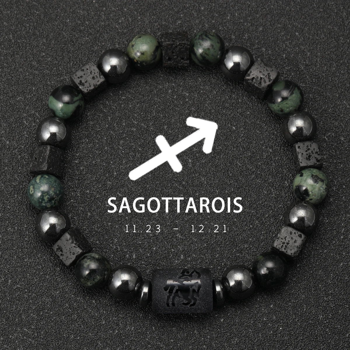 Bracelet 12 Zodiaque en Pierre