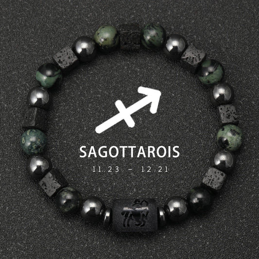 Bracelet 12 Zodiaque en Pierre