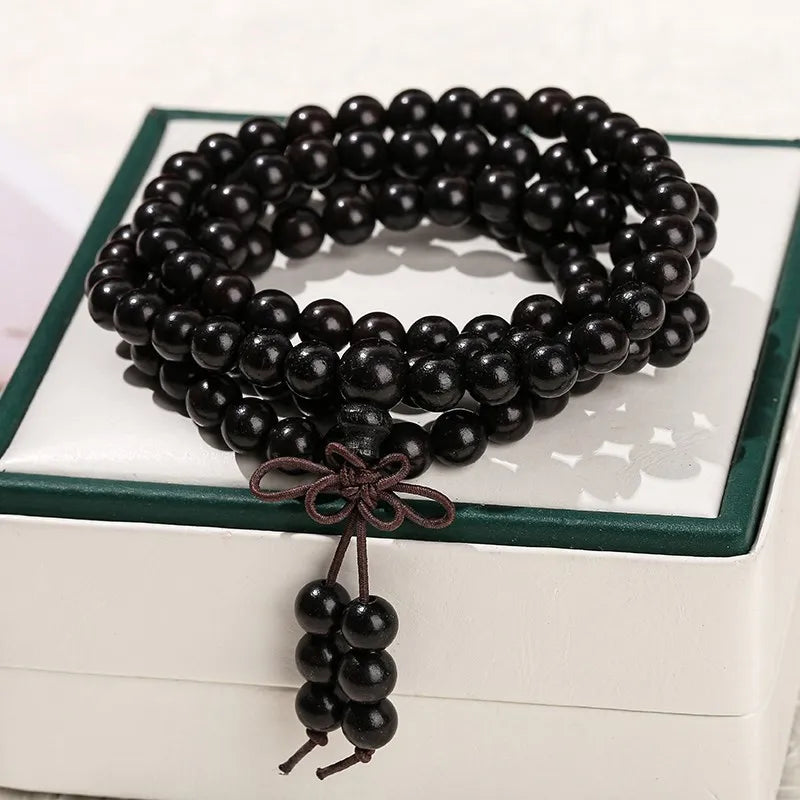 Collier de Méditation – Bois Noir