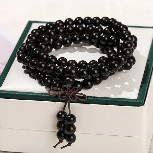 Collier de Méditation – Bois Noir