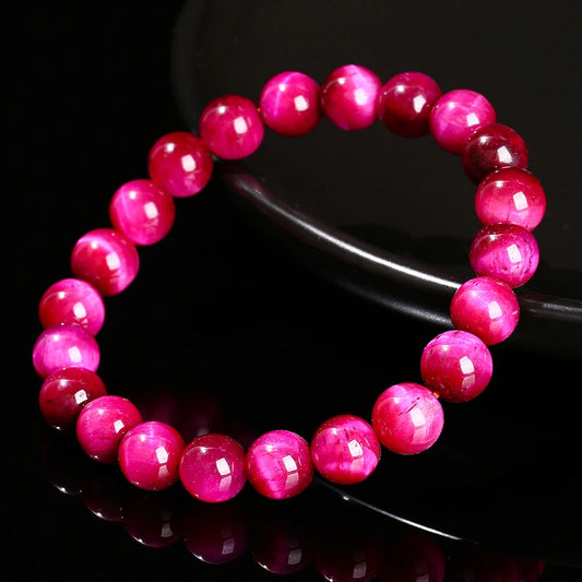 Bracelet  Œil de Tigre fushia