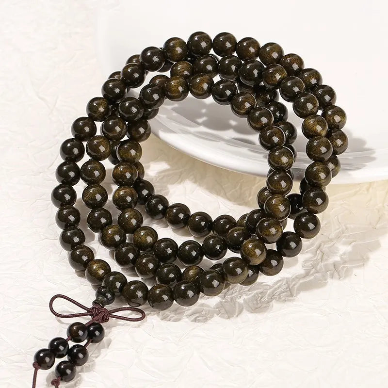 Collier de Méditation – Bois doré