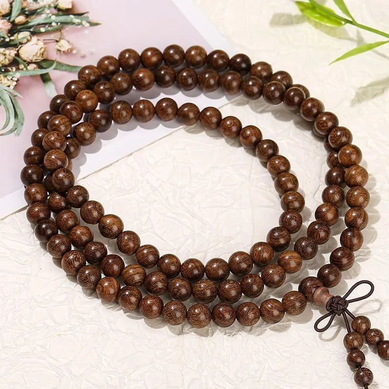 Collier de Méditation – Bois foncé