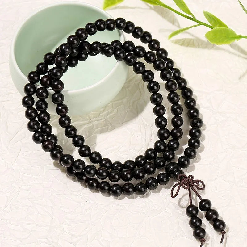 Collier de Méditation – Bois Noir