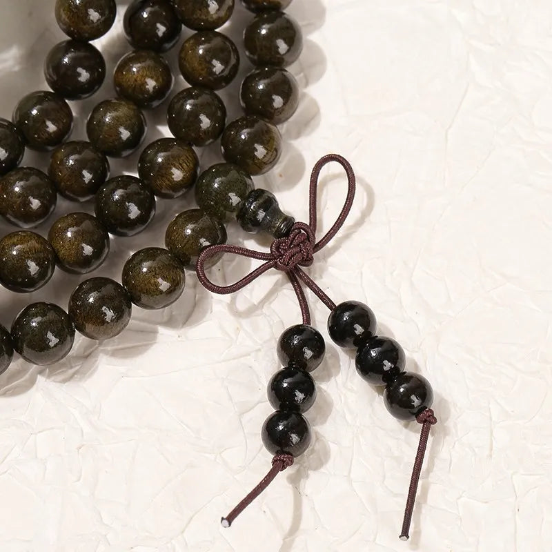 Collier de Méditation – Bois doré