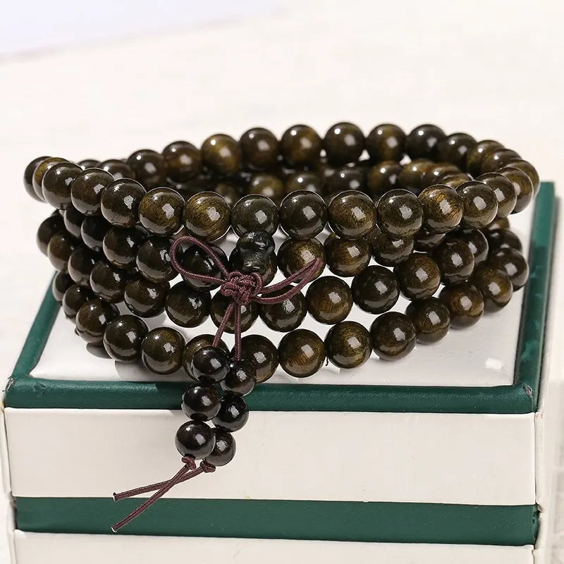 Collier de Méditation – Bois doré