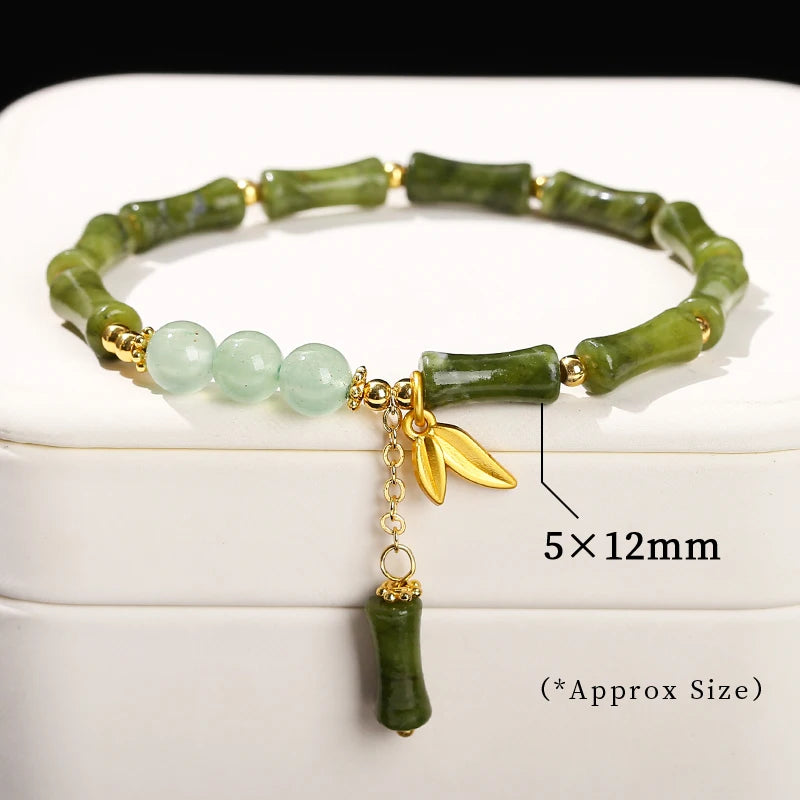 Bracelet en jade style bambou