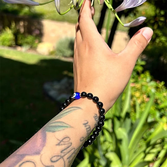Bracelet Énergétique en Tourmaline – Double Œil d’Hellas