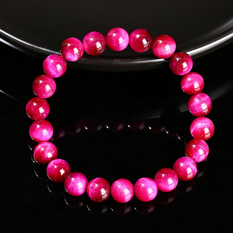 Bracelet  Œil de Tigre fushia