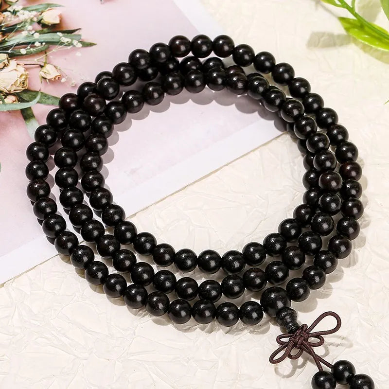 Collier de Méditation – Bois Noir