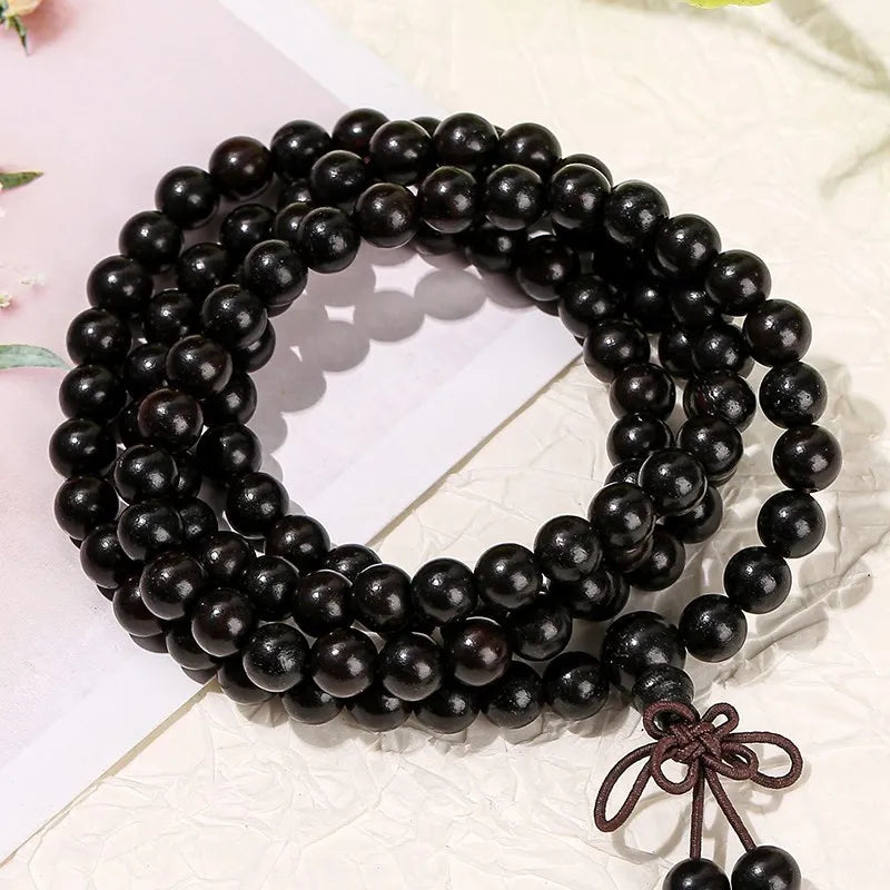 Collier de Méditation – Bois Noir