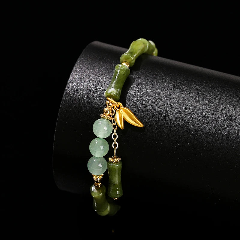 Bracelet en jade style bambou